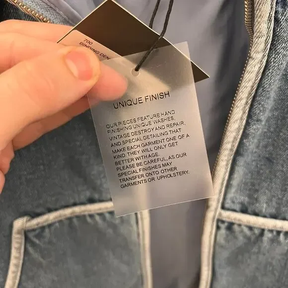 Le Lis Binding Denim Jacket sz XS Blue NEW WITH TAGS $98 Womens - Picture 6 of 10